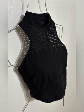lululemon athletica Black Laser-Cut High-Neck Crop Top
